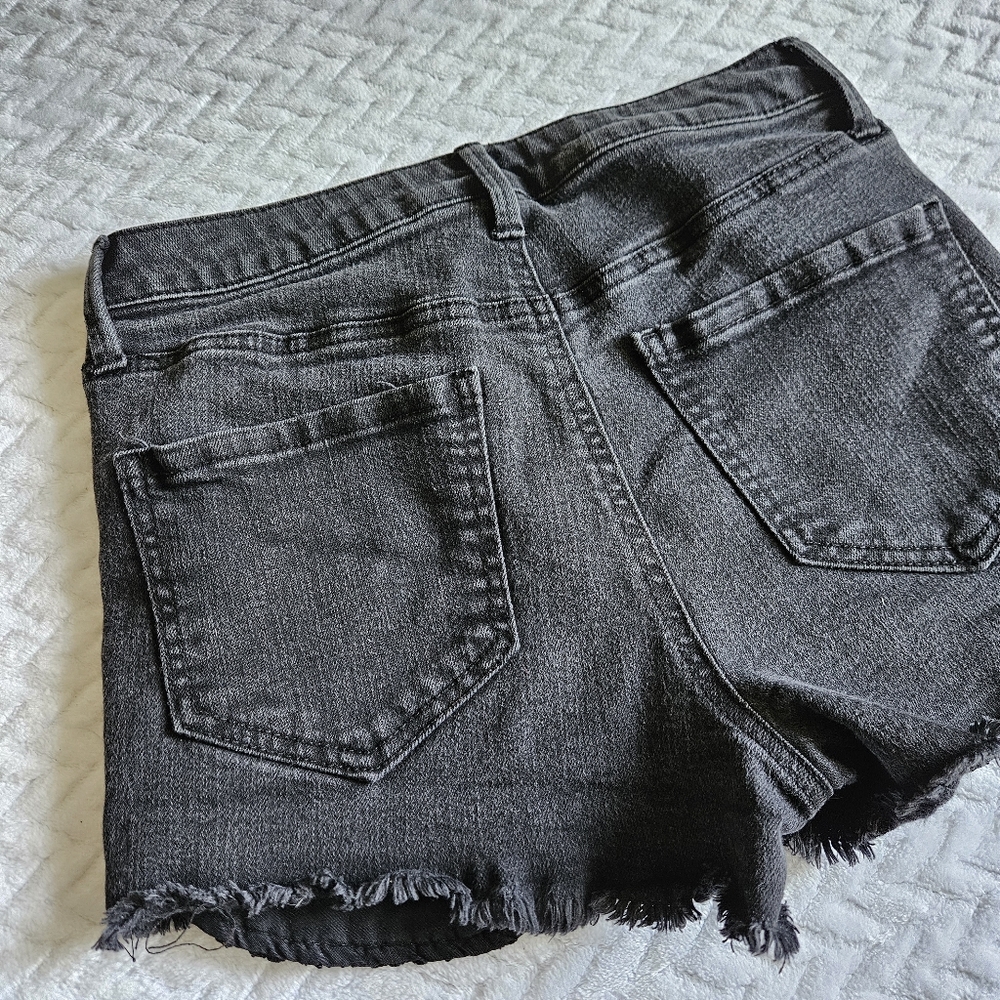 Mudd FLX Stretch High-Rise Shortie Black Denim Shorts Size 5 - Picture 10 of 11